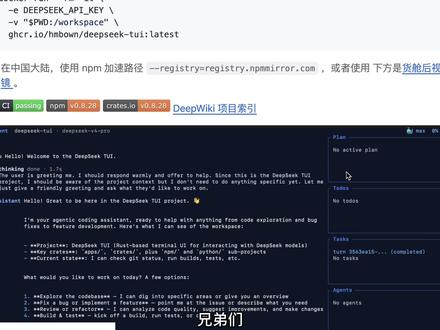 一个专门给 DeepSeek 的编码代理,作者外国人?🤯 #AI编程 #deepseekTUI #编程 #deepseekV4 #AI工具