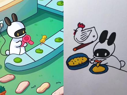 面团里孵小鸡🐥#简笔画#二次元#动漫#搞笑#万万没想到