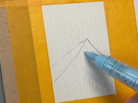 一分钟雪山小样#丙烯马克笔 #零基础学画画 #绘画教程#艺术