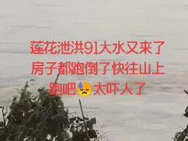 莲花泄洪!91年大水又来了!房子都泡倒了!跑往山上跑吧!😓