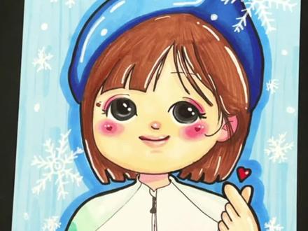 被冬奥志愿者可爱到了!动动你的小手,跟我一起画起来!#北京2022年冬奥会 #冬奥志愿者 #马克笔儿童画 #画画 #手绘