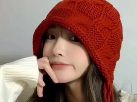 流苏护耳帽毛线棒针钩针编织教程1#钩针编织 #玩毛线 #爱生活爱编织 #针织毛线帽 #手工