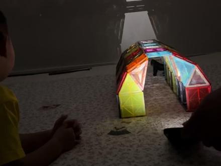 🌈彩虹隧道磁力片#亲子时光 #磁力片搭建