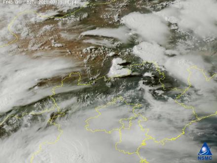 震撼!从太空看华北强降雨!