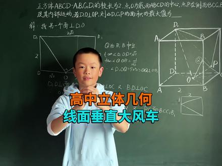 高中立体几何2.6 线面垂直就像大风车 #高中数学#立体几何#高考#青少年课外知识讲堂#小阿文数学