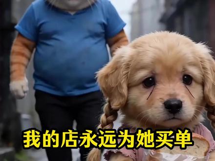 世界破破烂烂,总有人缝缝补补,超市老板大爱连续几年为小女孩免单!#萌宠 #正能量#AI#小金毛#拟人化