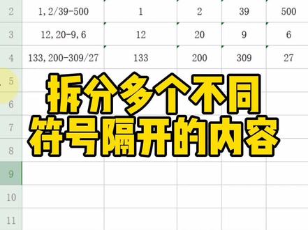 拆分多个不同符号隔开的内容#WPS#WPS函数 #textsplit
