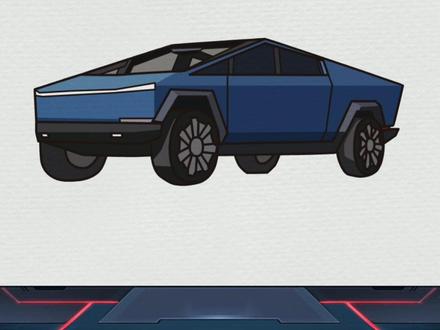 特斯拉cybertruck荒芜蓝##绘画教程 #画画 #和平精英