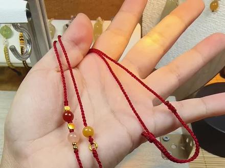 红绳项链教程来咯#纯手工编绳 #红绳