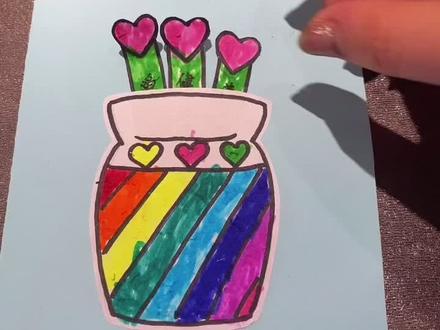 要开学了,制作一个心愿卡,祝你健康快乐成长!#画画 #亲子手工 封面涂色都是宝贝画的