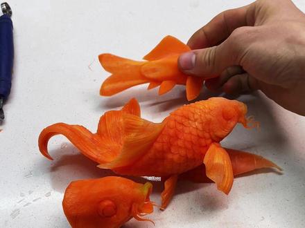 第四集 鲤鱼雕刻方法#食品雕刻 #厨师 #手工 #粘土 #雕刻教程 @造物合作社(有课)