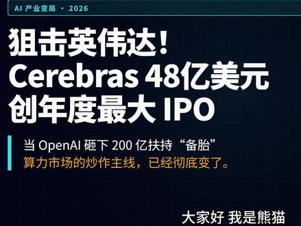 狙击NVIDIA?Cerebras Systems冲刺美股最大IPO:AI下半场,真的要变天了?
当全市场还在盯着NVIDIA时,真正聪明的钱,已经开始押注“去英伟达化”。
AI上半场炒的是训练芯片,谁卖GPU谁赚钱。AI下半场炒的是推理芯片,谁能让AI更便宜、更快、更低延迟,谁就可能成为下一个超级巨头。
而Cerebras Systems,正在成为这个新故事的主角。#Cerebras #英伟达 #美股 #资产配置 #IPO