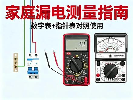 家庭漏电咋测?万用表指针表都安排! #电工 #电工知识 #零基础学电工 #电工仪表仿真 #万用表