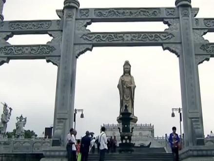 浙江普陀山,台风多次变道日本方向,日本表示不解。