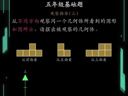五年级数学下册观察物体立体动画演示 #五年级数学#观察物体#人教版数学