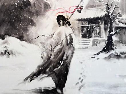 风雪山神庙 方显真教头 #风雪山神庙 #林冲#水墨