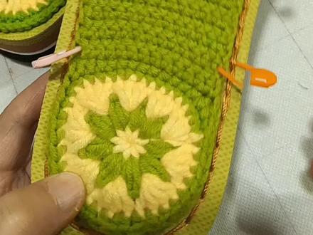 五股牛奶棉中粗线,零基础上鞋底教程#手工钩拖鞋