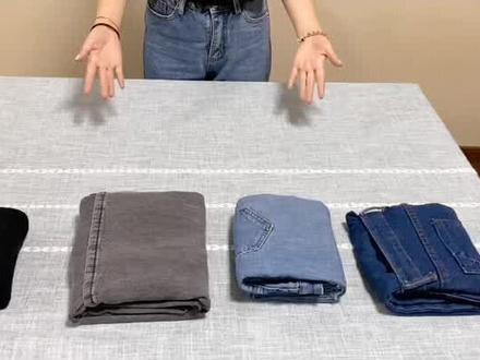 #裤子收纳 #整理收纳 #整理衣服收纳 #叠衣服 四种不同版型,不同布料的裤子折叠方法学废了吗