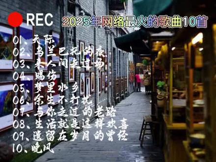 2025年网络最火的10首歌曲《天际》《乌兰巴托的夜》《来人间走过场》《赐伤》《梦里水乡》《余生不打扰》《与你走过的老路》《生活就是这样欢喜》《遗留在岁月的曾经》《晚风》#好歌推荐 #网络最火歌曲