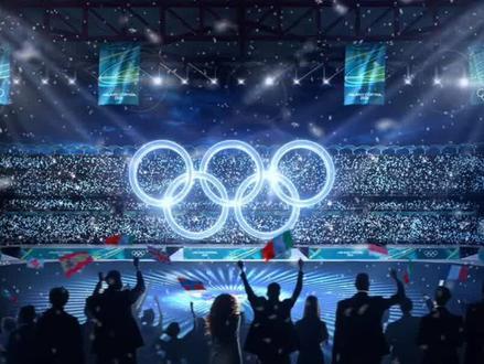 冰与火交织的夜,五环如星坠入米兰的梦✨❄️ 氛围感拉满,视觉盛宴太震撼!#冬奥记忆