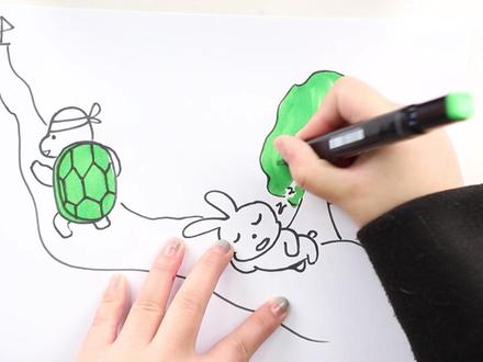 如何画龟兔赛跑的简笔画