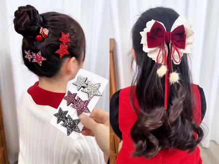 新年发型~过年给女儿这样扎,喜庆好看又可爱~#儿童编发 #编发简单易学 #新年发型 #女宝春节发型推荐 #新年发饰