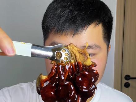 油炸蘑菇1s~1h挑战 #美食挑战 #美食测评 #火鸡面酱