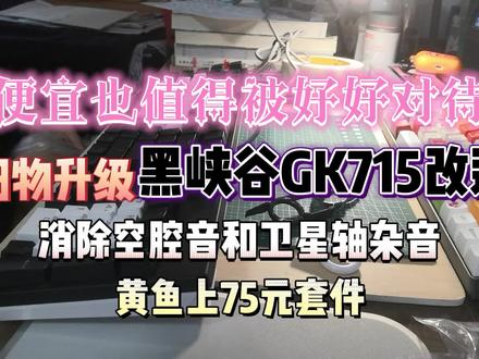 消除空腔音和卫星轴杂音,黑峡谷gk715,超便宜高性价比热插拔键盘DIY改造升级全程记录