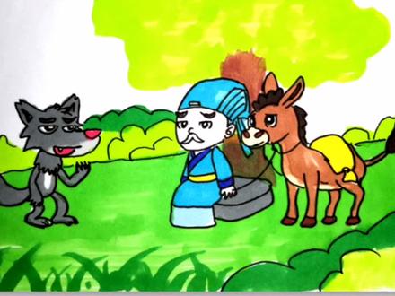 边听故事边学画,儿童寓言故事《东郭先生和狼》创意简笔画 #简笔画 #简笔画教程 #儿童寓言故事 #绘画