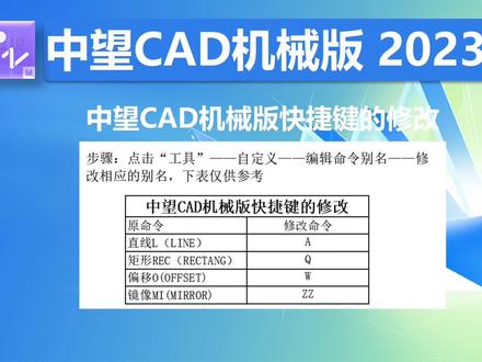 第四节 中望CAD机械版快捷键的修改#中望CAD机械版 #CAD #快捷键 #国产软件