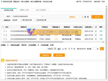 农业银行网银新一代票据(等分化票据)如何操作,如 (背书回复 背书转让 拆分 背书撤销 不可转让撤消 数据导出 如何自动记帐)