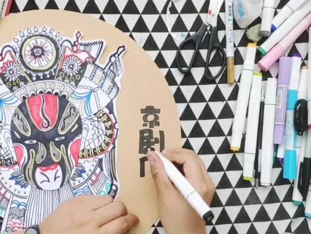 【中国传统文化系列线描-京剧脸谱】