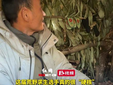 这届荒野求生选手真的很“硬核”,“蜜蜂哥”营地墙上挂着换洗后的鞋垫、袜子和内裤,网友:内裤在哪里?#张家界七星山荒野求生选手精神状态超前