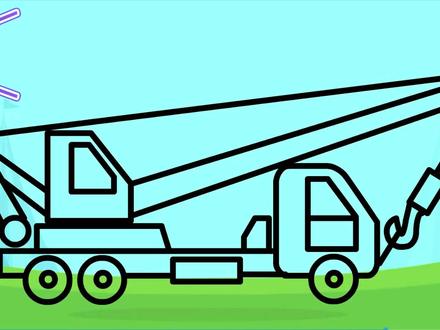 一看就会易学吊车起重机简笔画儿童益智汽车绘画视频教学亲子陪伴 #吊车简笔画 #汽车绘画教程 #日常瞎画