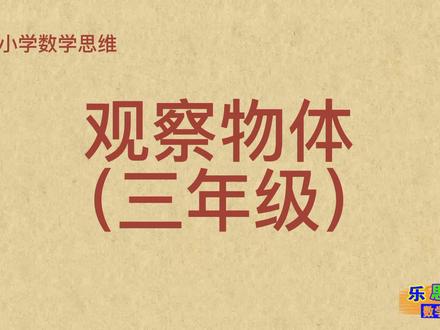 每天数学思维训练----观察物体的方法(3年级)。