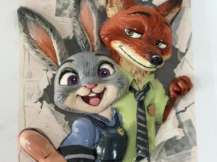 疯狂动物城朱迪奶油霜手绘绘画过程分享
#奶油霜手绘