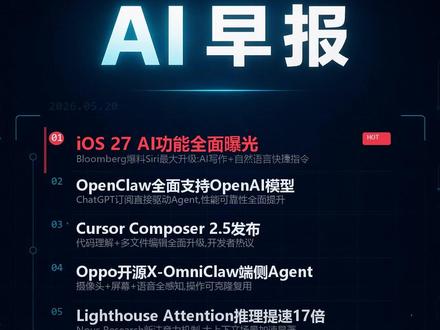 iOS 27 AI功能全曝光 Siri史上最大升级来了 每天1分钟看完AI大事 #iOS27 #Siri #AI #OpenClaw #openai