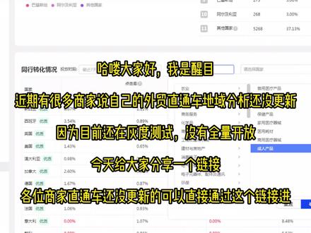阿里国际站外贸直通车地域分析可以直接通过链接进入了#阿里国际站 #国际站运营技巧 #国际站运营醒目 #国际站运营技巧 #外贸直通车
