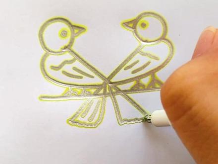 用X简单画两只可爱的小鸟~#简笔画 #每日亲子陪伴 #抖音小助手