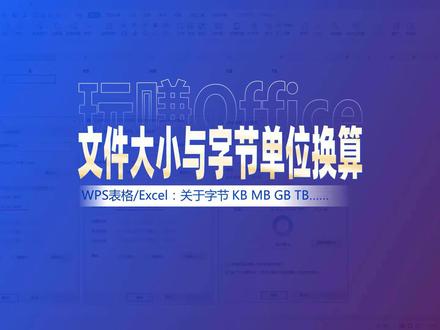 0597期20211215关于字节、K、兆、G、T的单位换算 #字节 #文件管理 #Excel #WPS表格