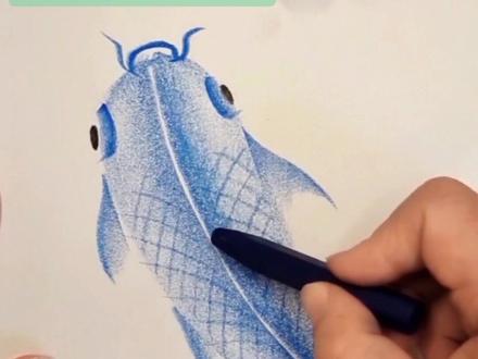 #几笔画锦鲤,就是这么简单立体!#零基础学画画 #儿童创意绘画 #画画
