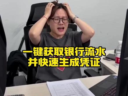 #财务 #会计 #凭证 一键获取银行流水,并快速生成凭证,蕞快只需要3秒