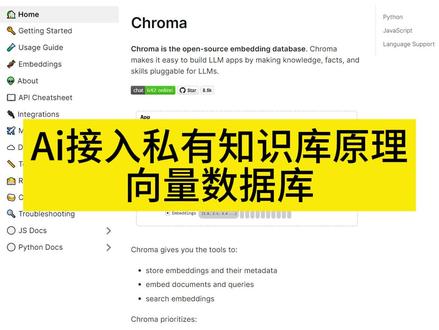 AI接入私有数据库原理 github高赞 chromadb向量数据库使用 #chatgpt #chromadb #向量数据库 #chatgpt应用领域 #chatgpt手机版
