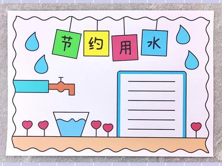 节约用水手抄报,简单又漂亮,一起动手画一画吧!#节约用水手抄报 #手抄报 #手抄报模板
