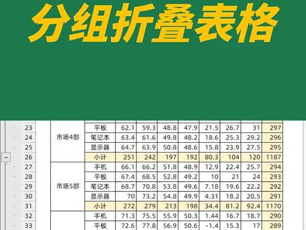 分组折叠表格#WPS #excel技巧