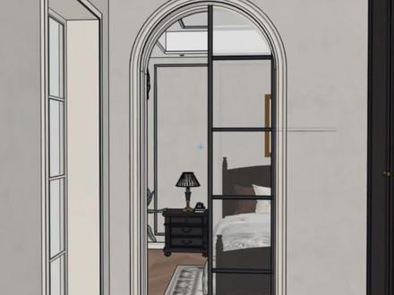 这样的法式圆弧口袋门造型,在酷家乐里怎么做呢?#酷家乐 #室内设计 #法式 #衣帽间