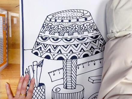 #画画 #跟着抖音学画画 一起学画《台灯》