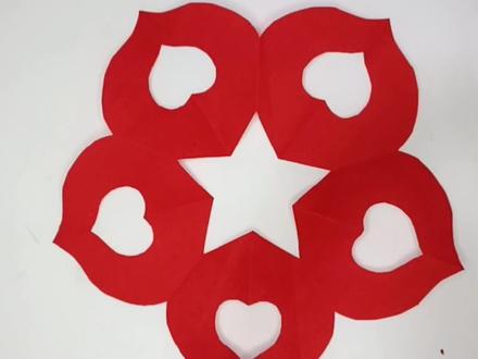 简单易学的剪纸&五折团花#少儿美术教育 #江小鱼剪纸 #创意美术