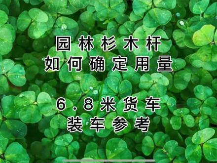 【景观施工自学】如何确定杉木杆的用量,6.8米车装车参考。尽量装满车,省运费嘛。#园林景观 #施工现场 #萌知计划