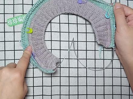 开衫毛衣引返挖领视频教教程2 #手工编织 #毛衣编织